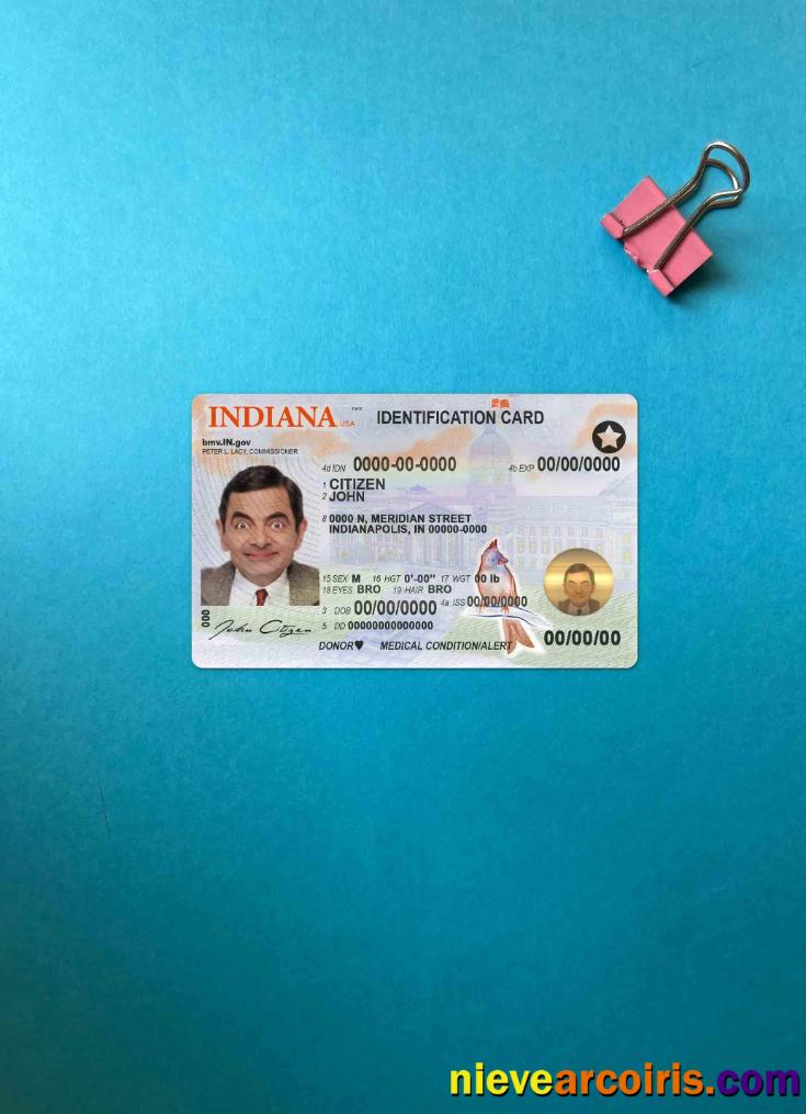 USA Indiana ID Card  photolook